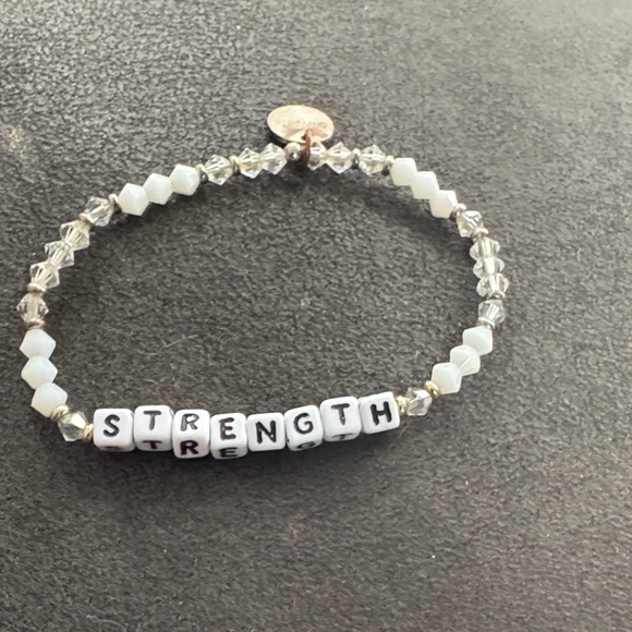 Motivational Beaded Bracelet Set - White and Silver - Picture 5 of 5